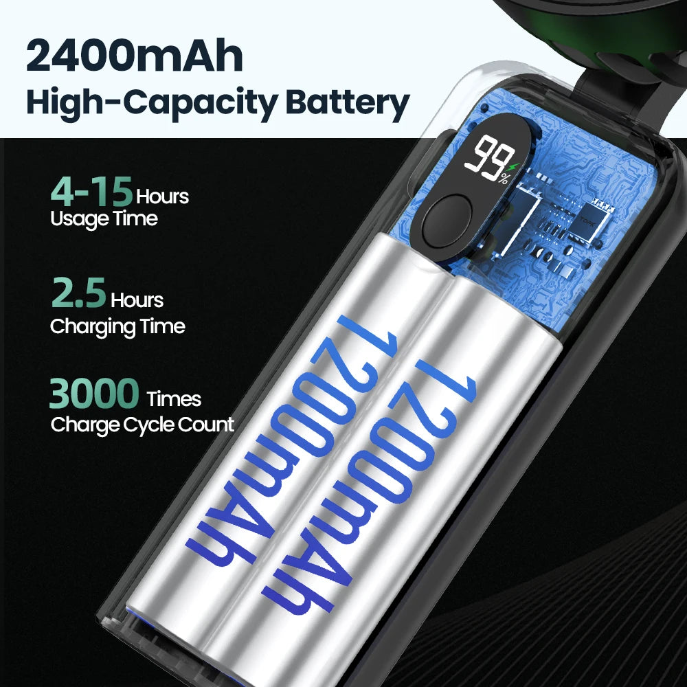 TOPK Portable Mini Fan,2400mAh USB Rechargeable