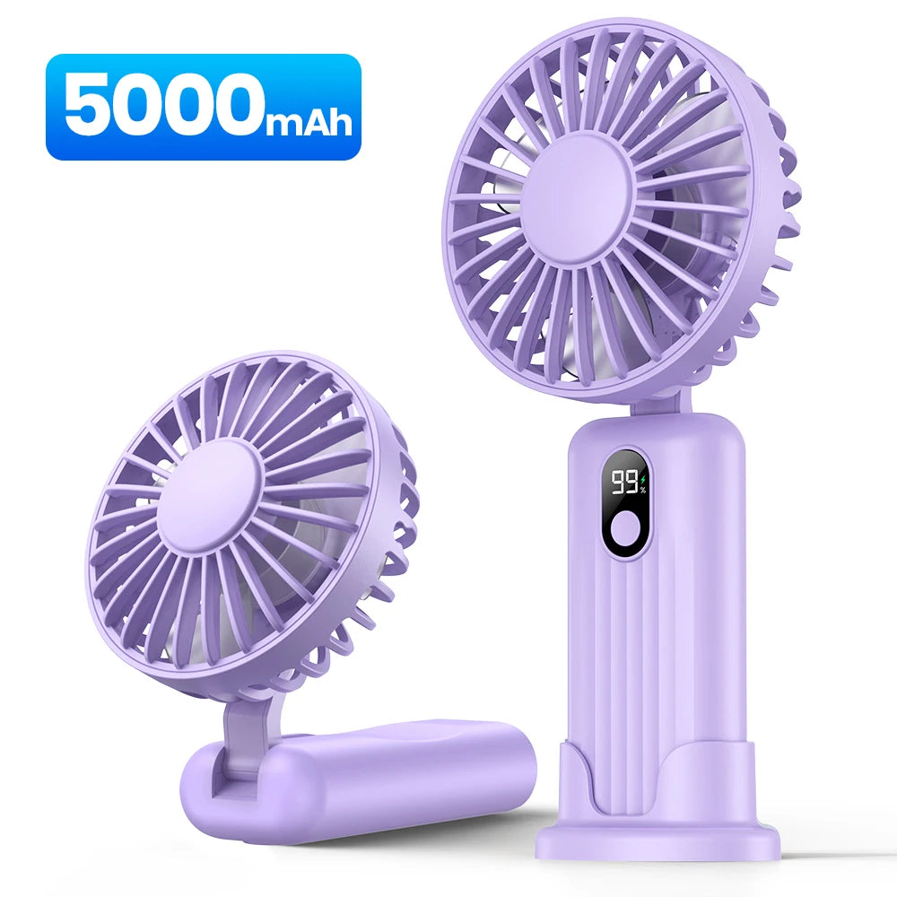 TOPK Portable Mini Fan,2400mAh USB Rechargeable