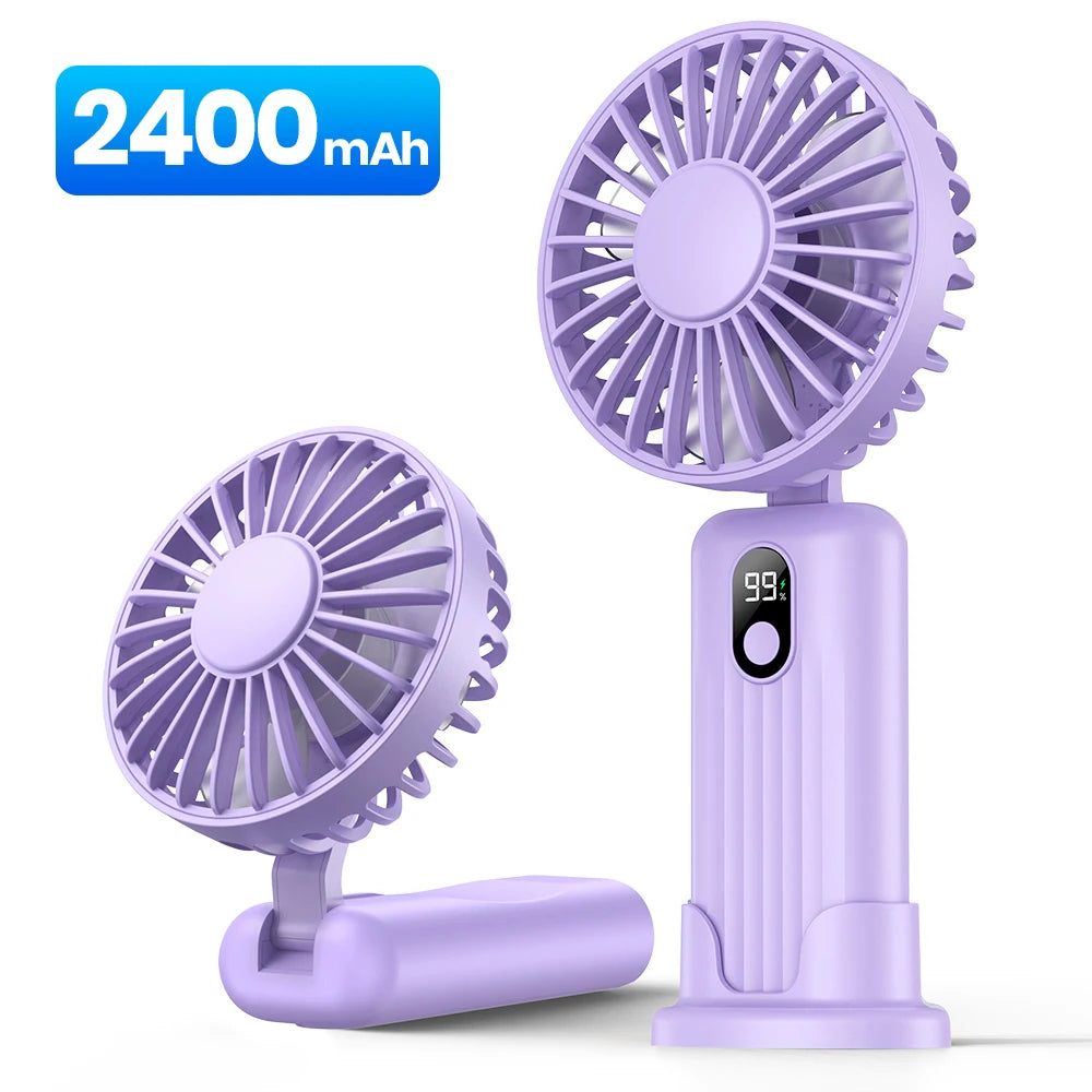 TOPK Portable Mini Fan,2400mAh USB Rechargeable