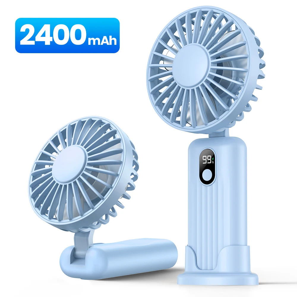 TOPK Portable Mini Fan,2400mAh USB Rechargeable