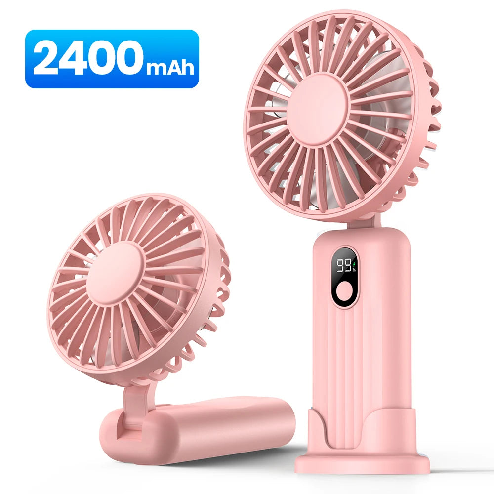 TOPK Portable Mini Fan,2400mAh USB Rechargeable